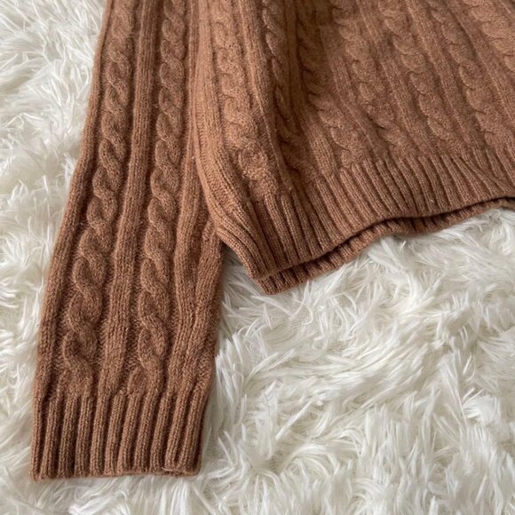 Mcfee Wool-Cashmere Blend Short Cable Knit Light Brown - Picture 4 of 7